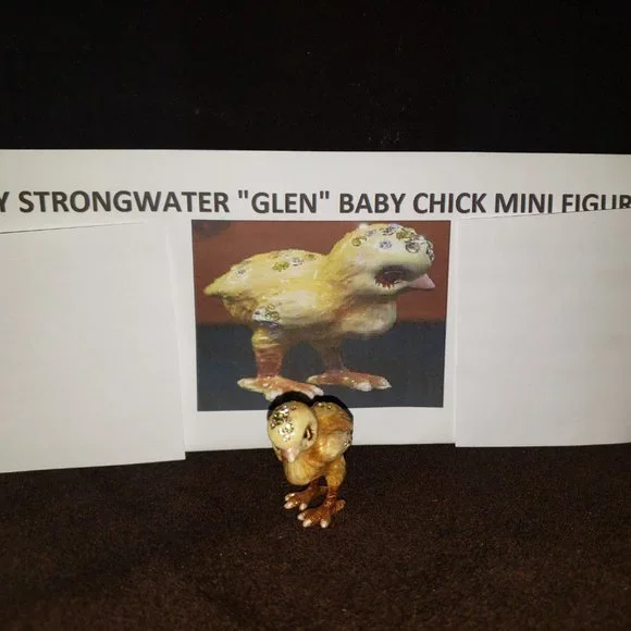 Jay Strongwater Glen Baby Chick Figurine w/ Swarovski crystals